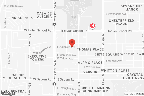 Street Map with CO+HOOTS Coworking | Phoenix