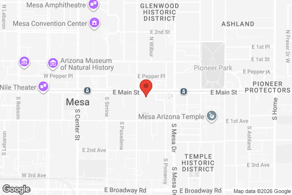 Street Map with CO+HOOTS Coworking | Mesa
