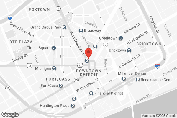 Street Map with Elevate at One Campus Martius